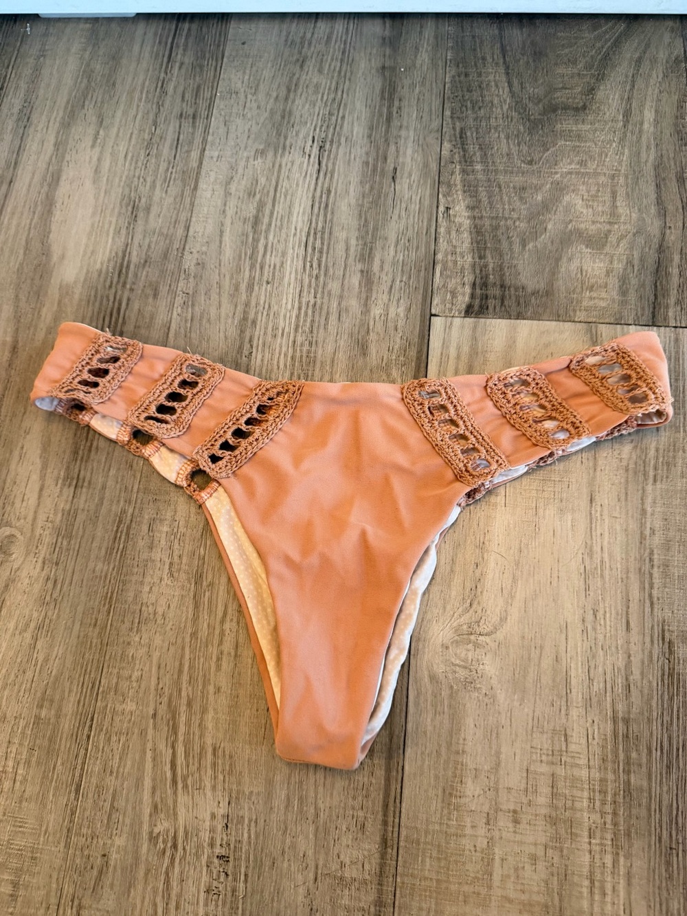 Acacia Swimwear Terracotta Crochet Bikini Bottom Medium Boho Beachwear